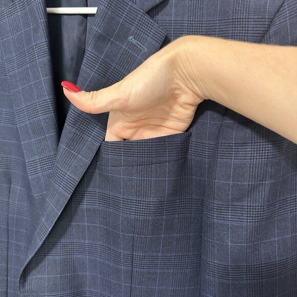 Lauren Ralph Lauren Single Breasted Mens Blazer Sports Coat 38R? Blue Plaid Work - Picture 5 of 12